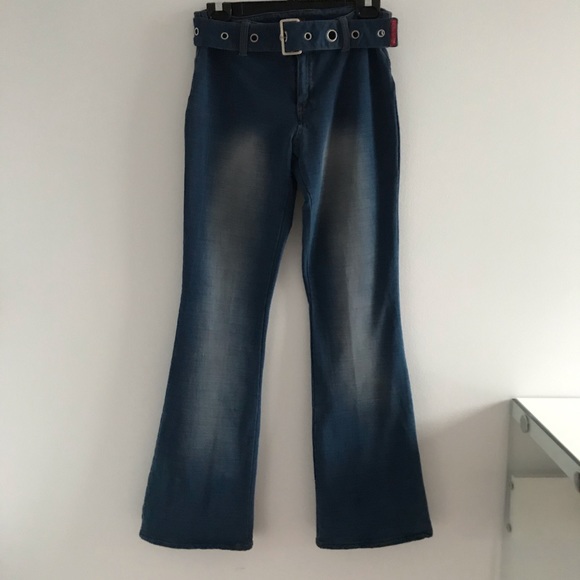 NWOT Hot Kiss Low Rise Belted Bell Bottoms Blue Jeans 90’s Y2K - Picture 16 of 16